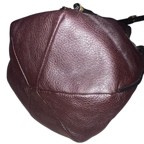 Like New Vintage Handcrafted Leather Goods Brown Leather Drawstring Bucket Bag - Picture 10 of 11